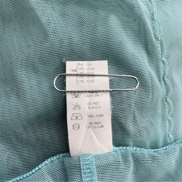 LA PERLA GLAMOUR Mint Mesh & Lace Slip Negligee - Picture 7 of 10